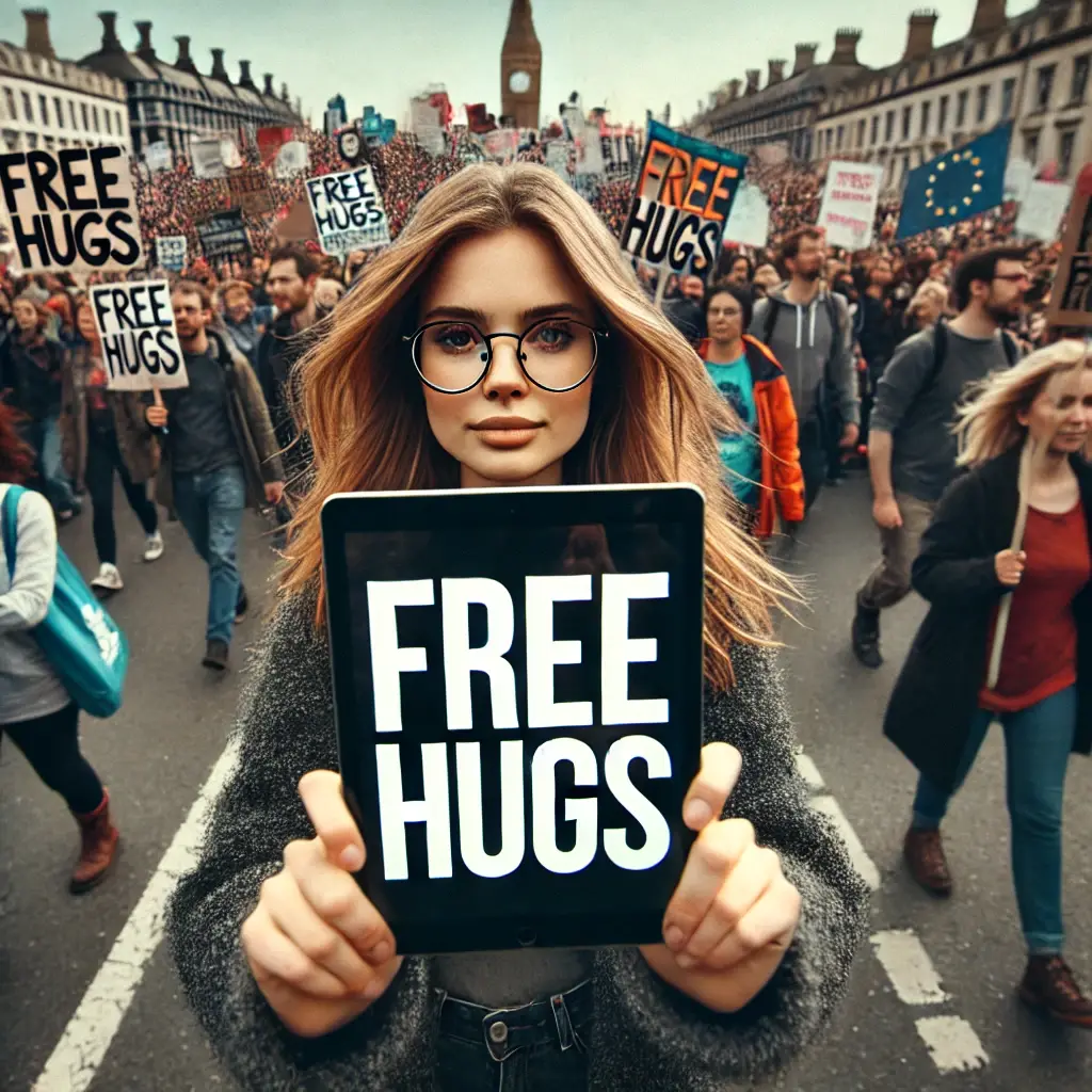 Demonstrating people with scaled text on an iPad